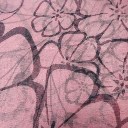 B-Ware Schal aus 100% Seide mit Fehlern Seidenschal Blumen 50x170cm rosa schwarz B3150